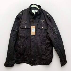 WenVen Men's Sherpa Lined Thick‎ Military Coat Size Black XXL NWT